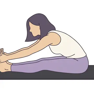 파스치모따나아사나 (앉은 전굴) · 좁은 범위