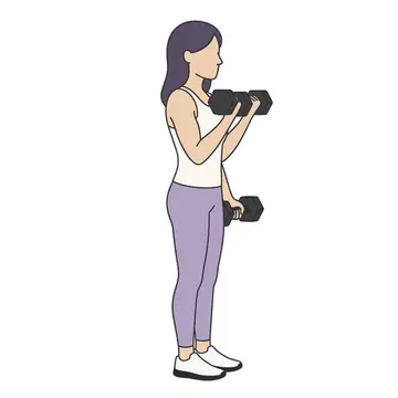 덤벨 컬 · 벽 짚고